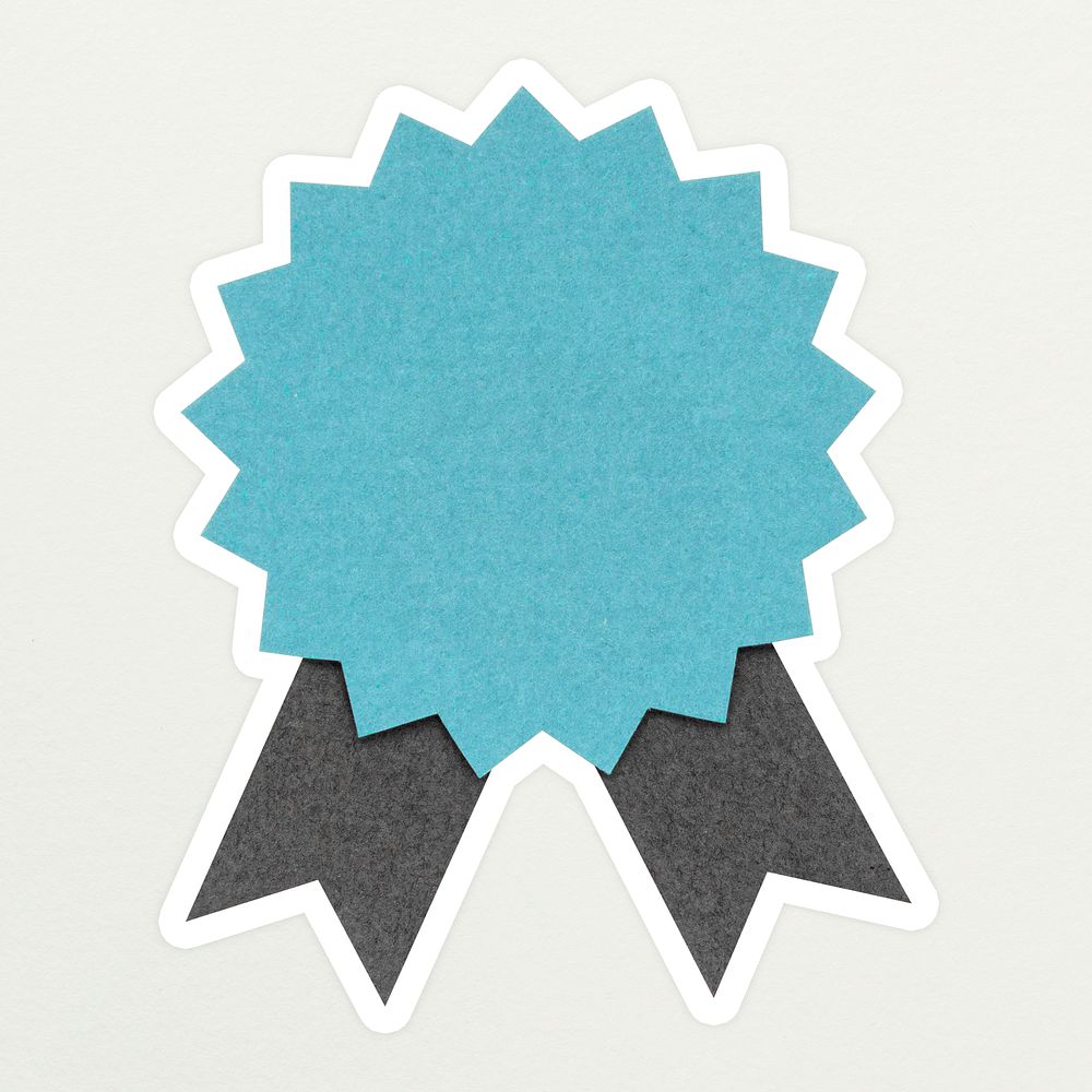 Blue prize badge paper craft sticker