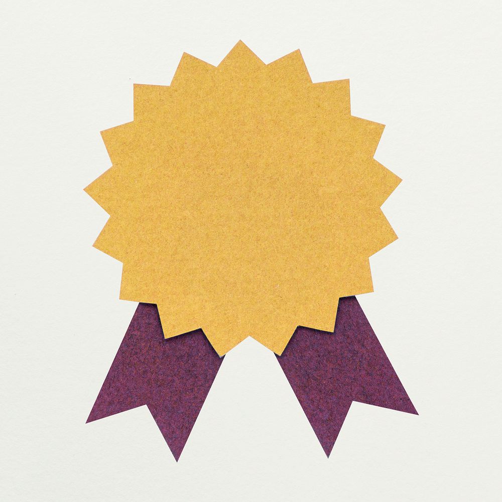 Yellow prize badge paper craft