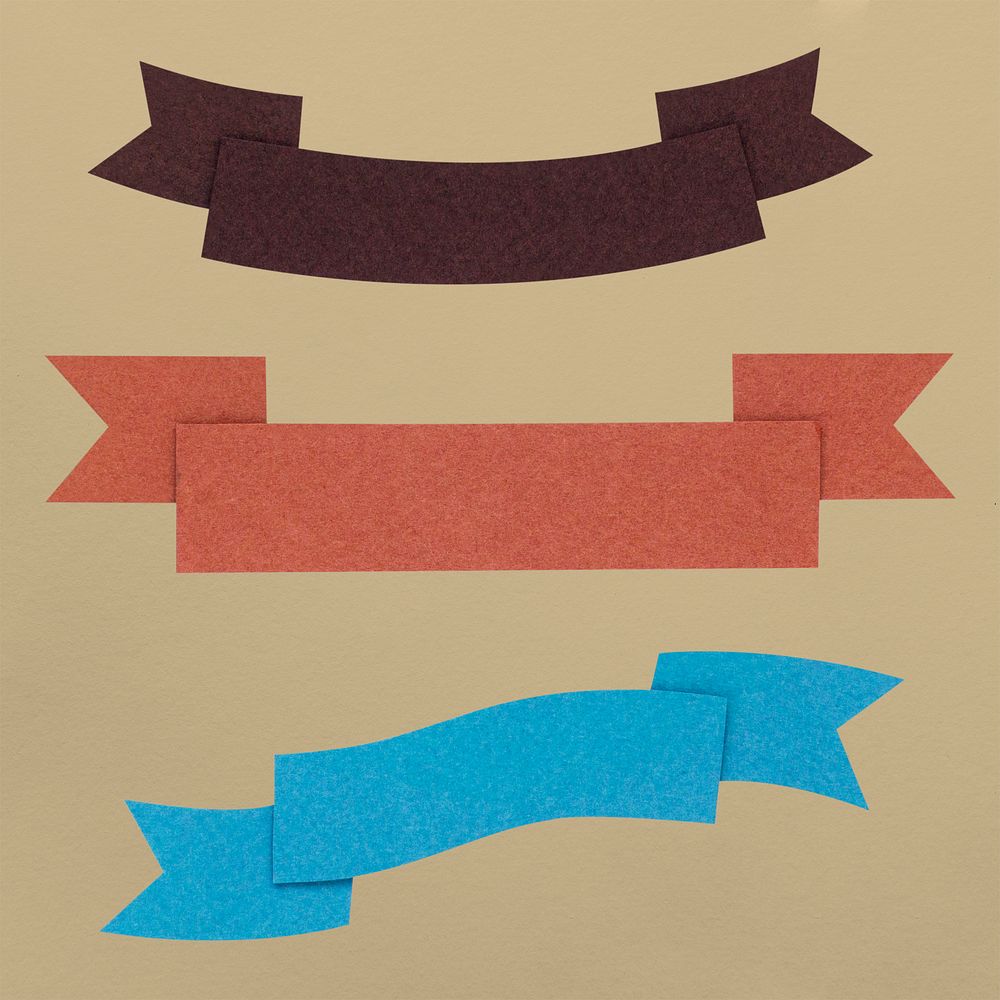 Ribbon label banner set paper craft