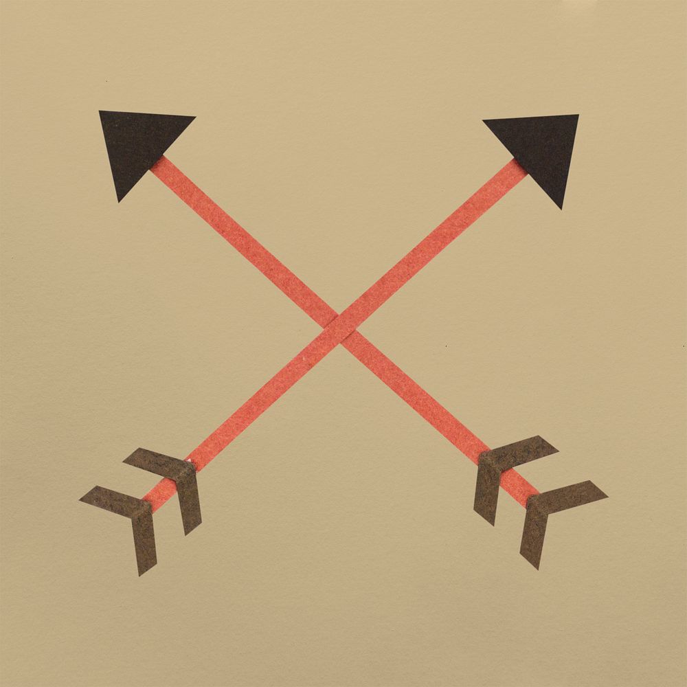 Arrow symbol paper craft icon