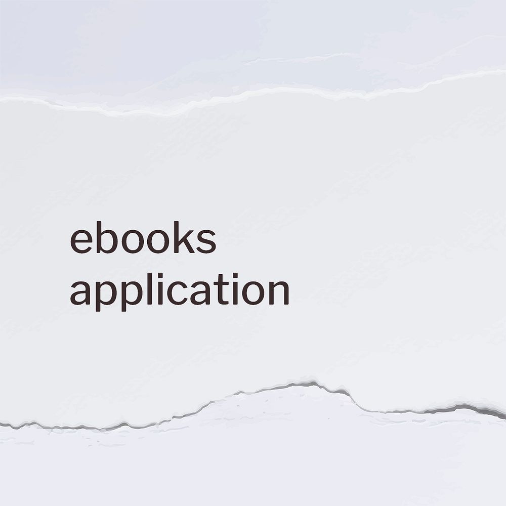 Minimal ebooks application template psd ripped paper craft social media ad