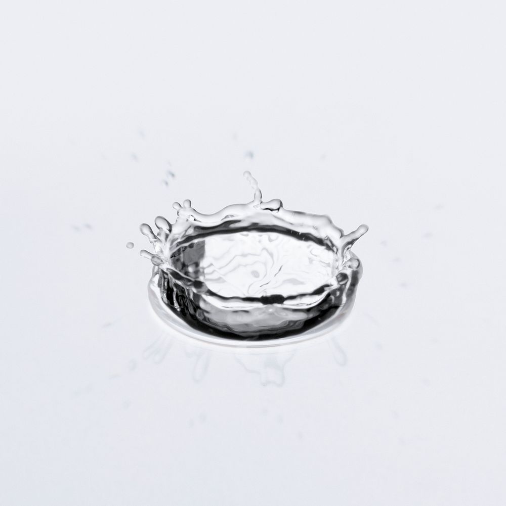 White background, water drop texture