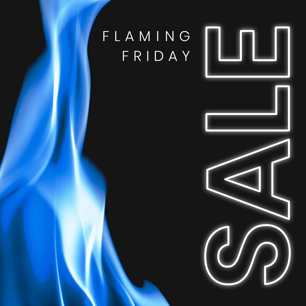 Aesthetic sale template, realistic flame image for business advertisement psd