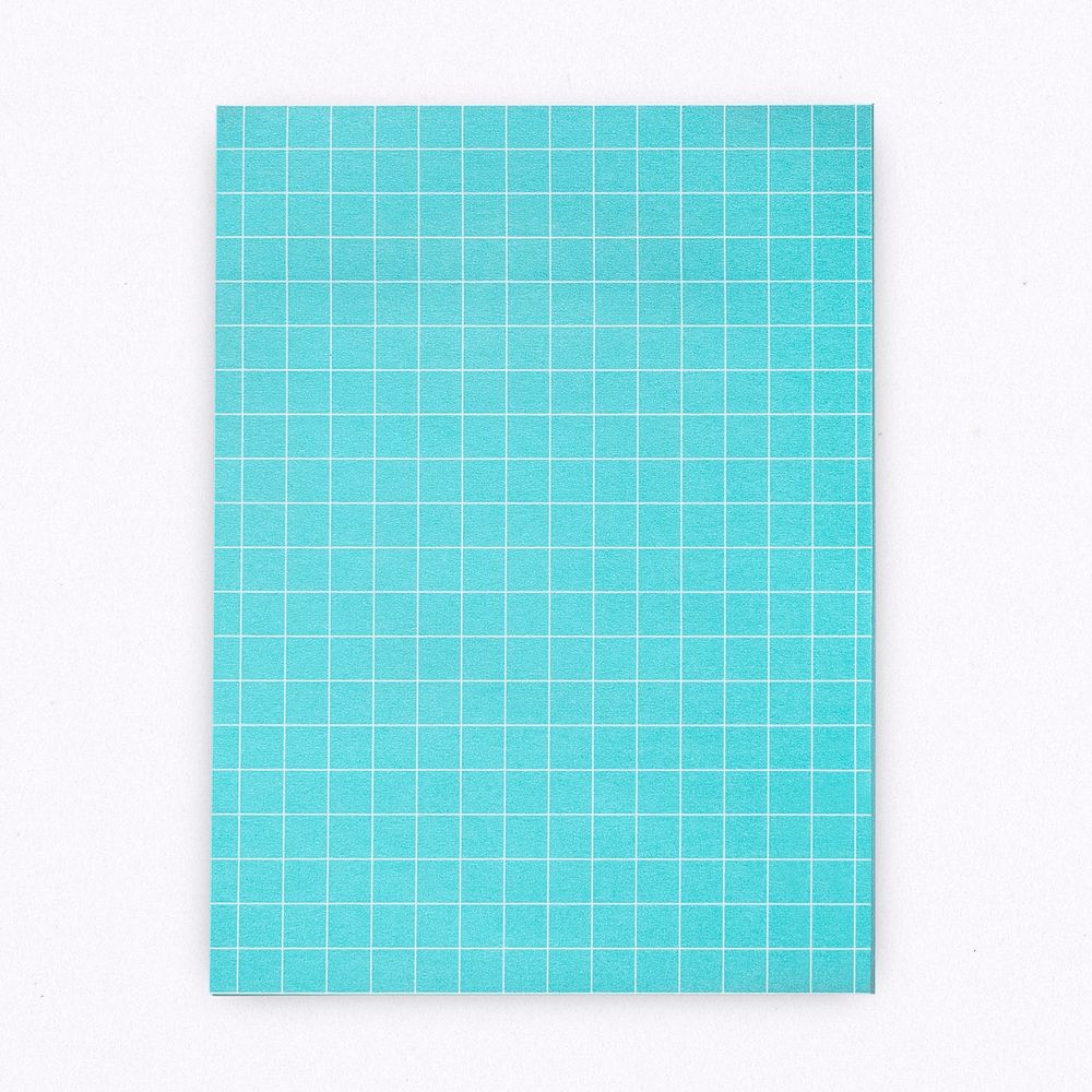 Blue grid patterned paper note design space