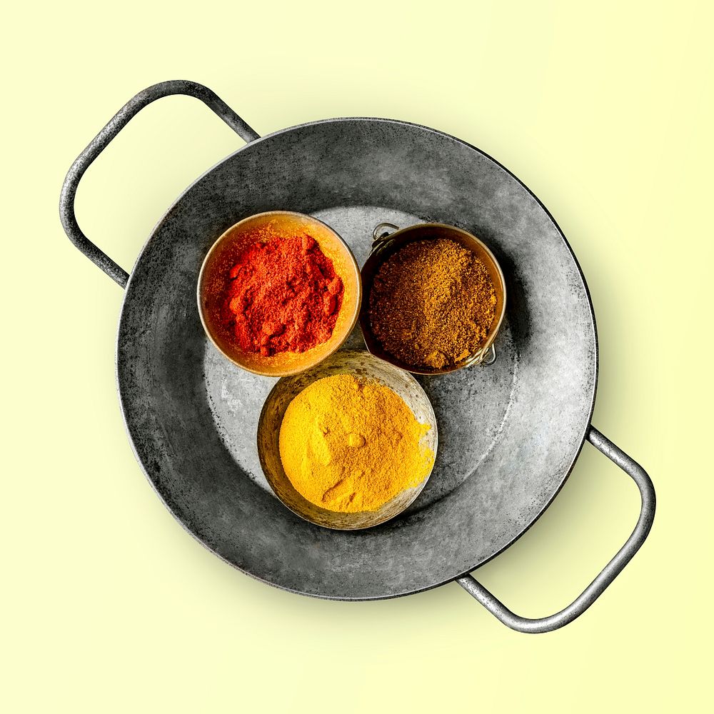 Indian mixed spices sticker, food photography psd
