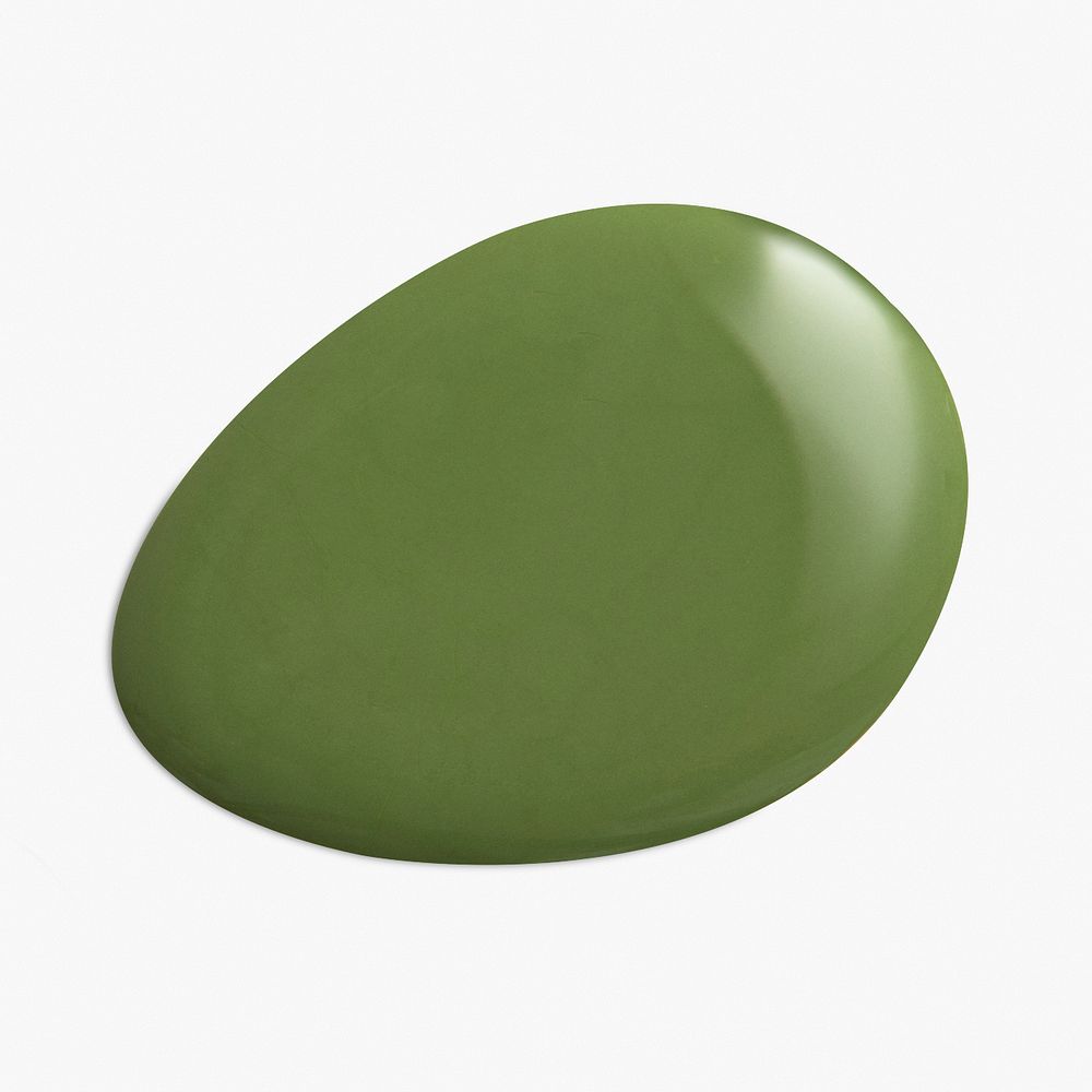 Acrylic paint drop in olive green