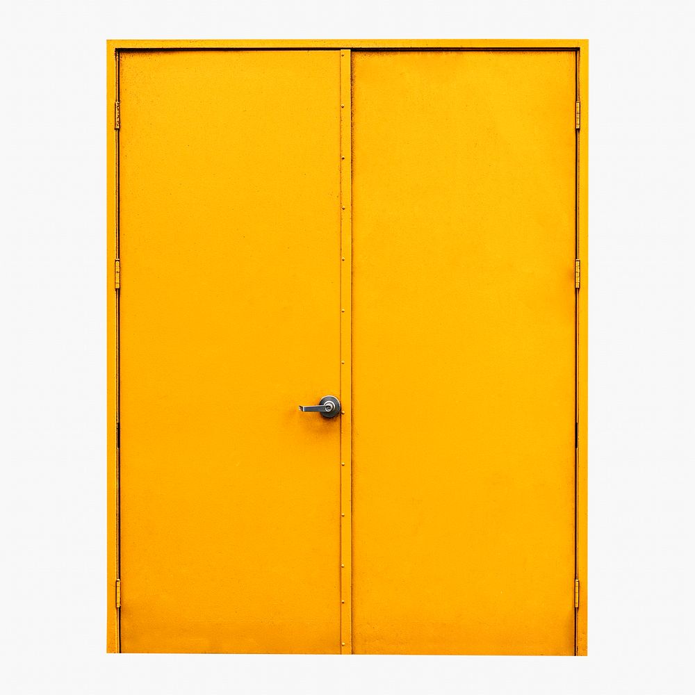 Yellow flush door clipart, modern interior