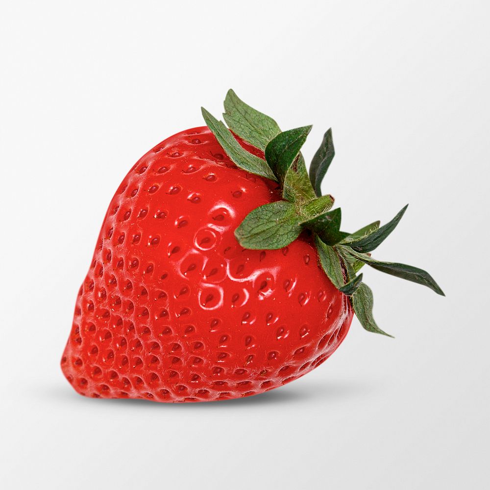 Strawberry sticker, red citrus fruit psd
