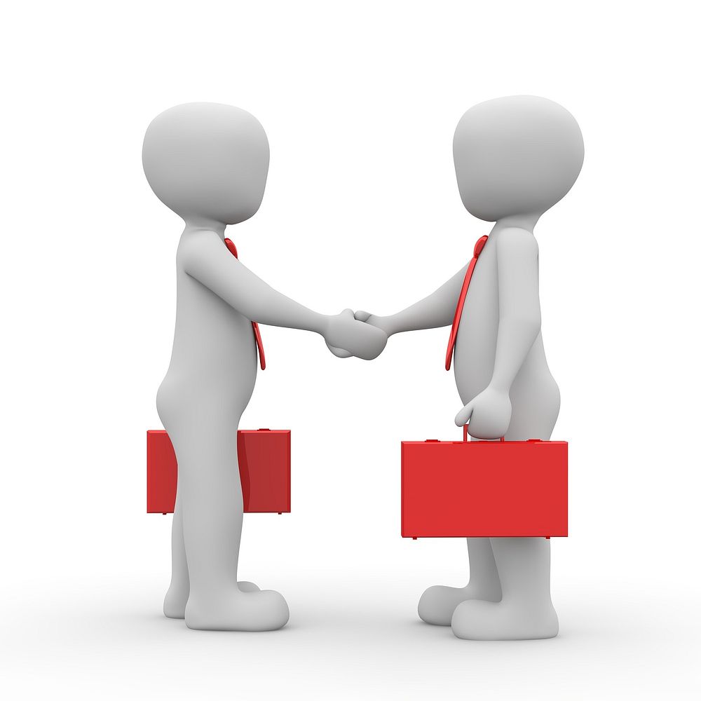 Free business meeting, table shaking hands conclusion public domain CC0 photo.