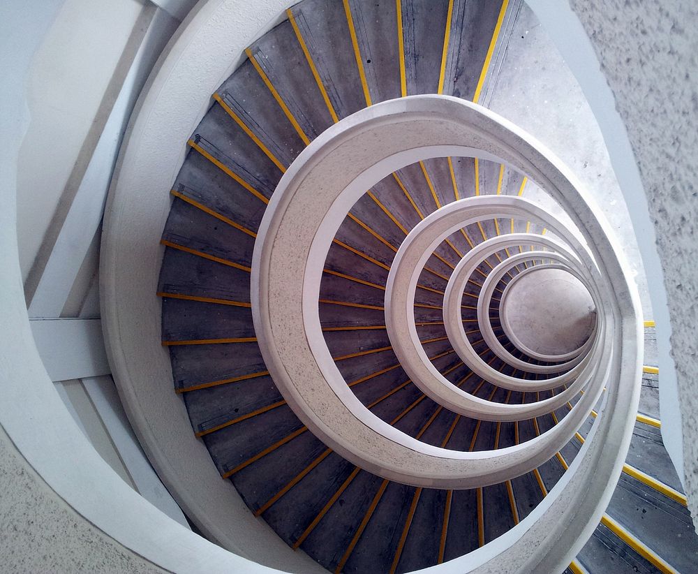 Free spiral staircase image, public domain architecture CC0 photo.