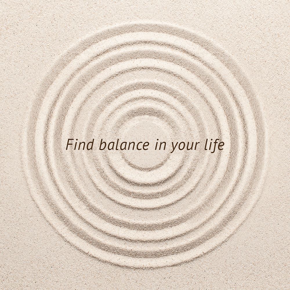 Find balance wellness template psd minimal social media post