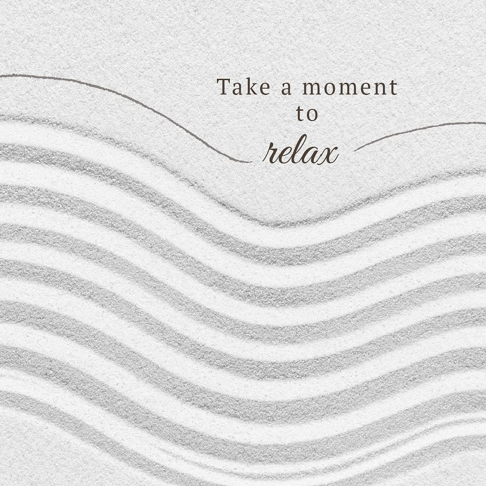 Relax moment wellness template psd minimal social media post