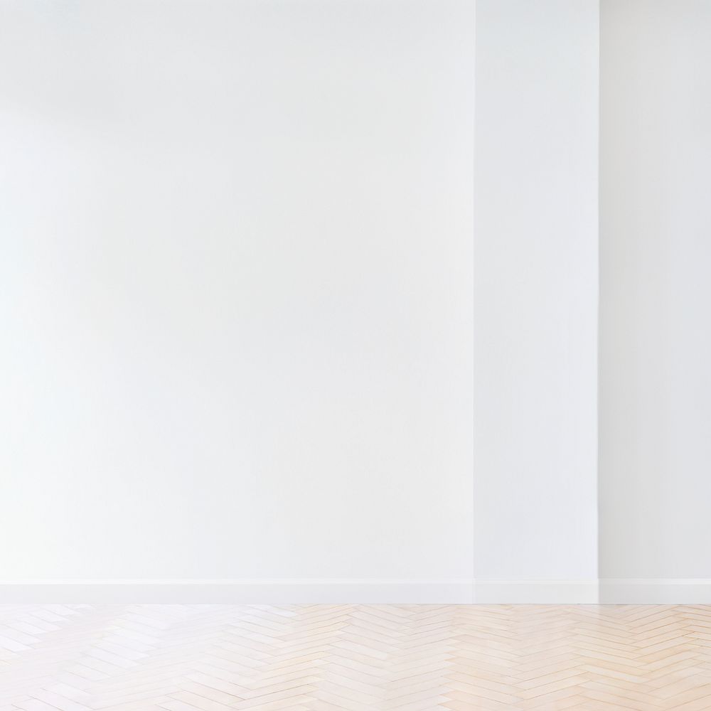 Empty minimal room with white wall