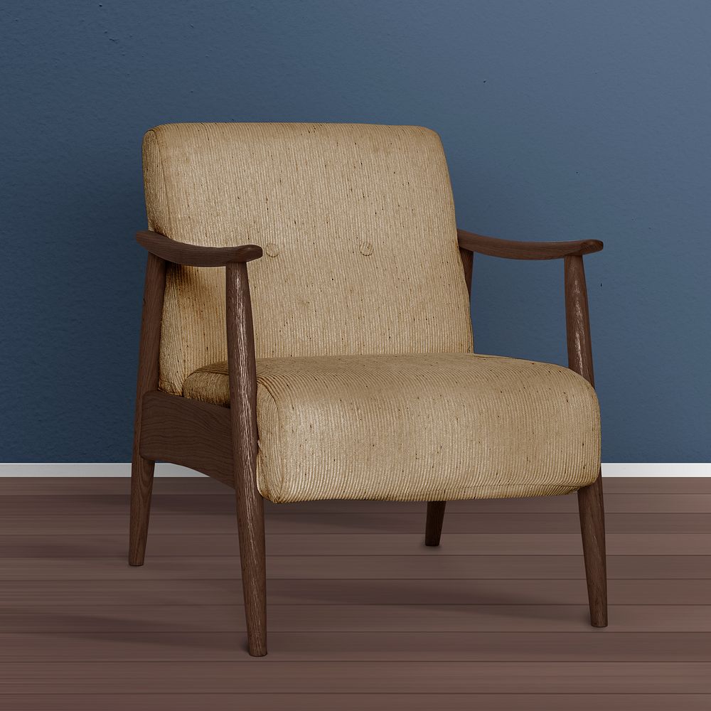 Mid-century armchair mockup psd