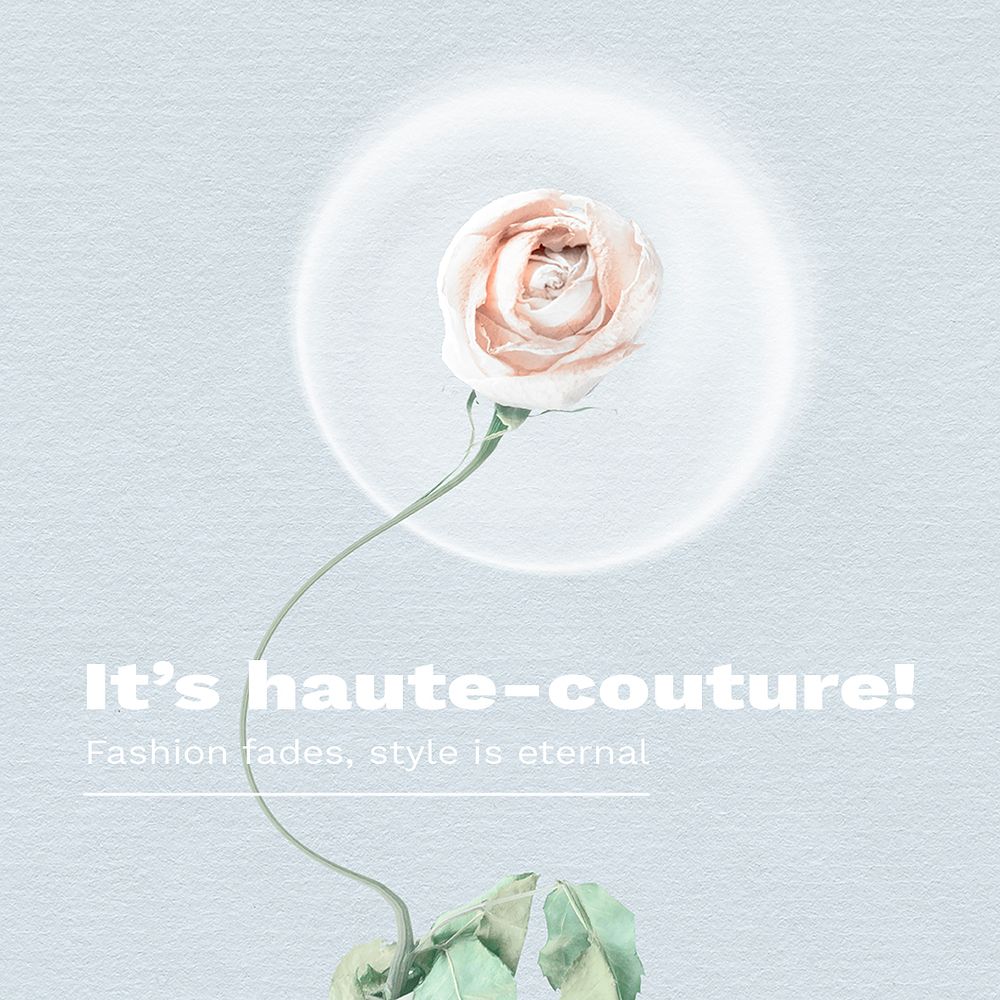 Template PSD Instagram post, floral psychedelic fashion quote
