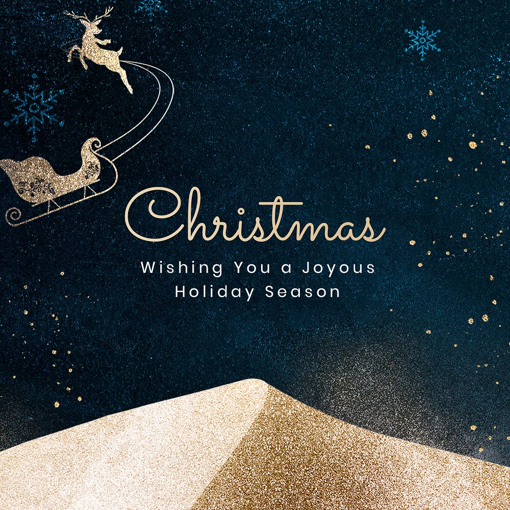 Festive Christmas Instagram post template, editable holiday greetings for social media psd
