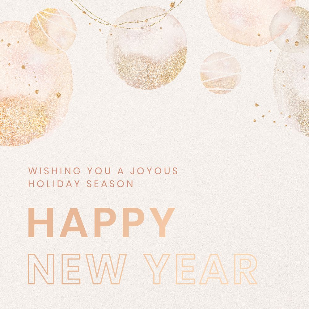 New year Instagram post template, editable holiday greetings for social media psd