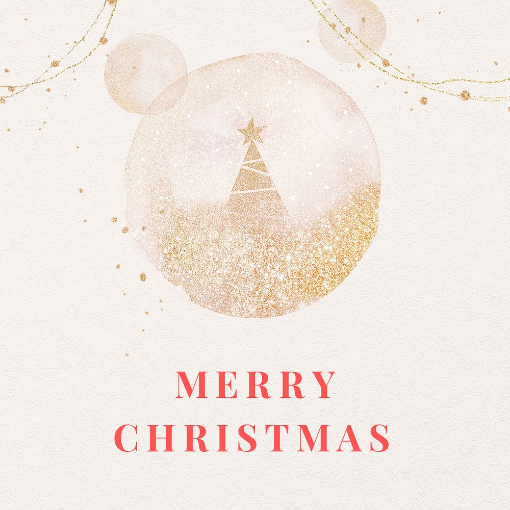 Merry Christmas Instagram post template, editable holiday greetings for social media psd