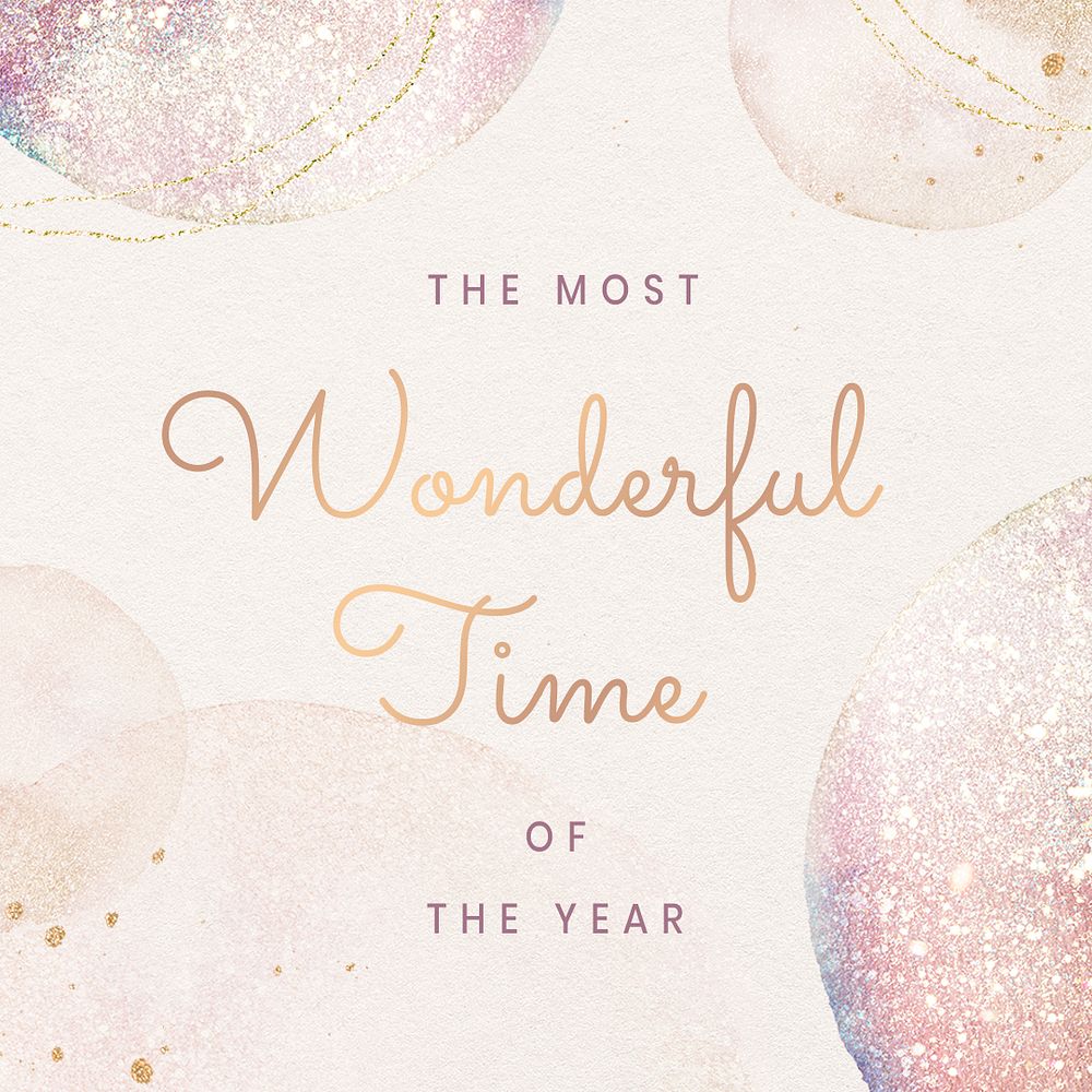 Wonderful time Instagram post template, editable holiday greetings for social media psd
