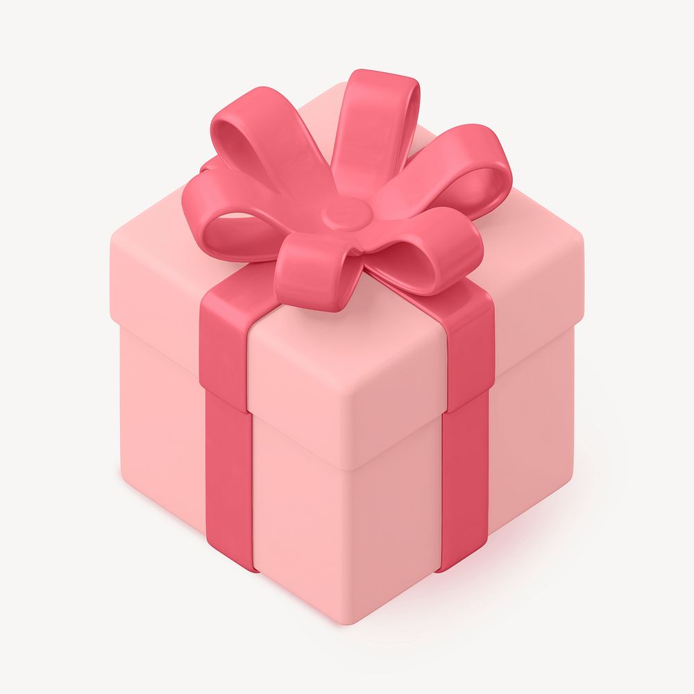 Pink gift box clipart, 3d | Premium PSD - rawpixel