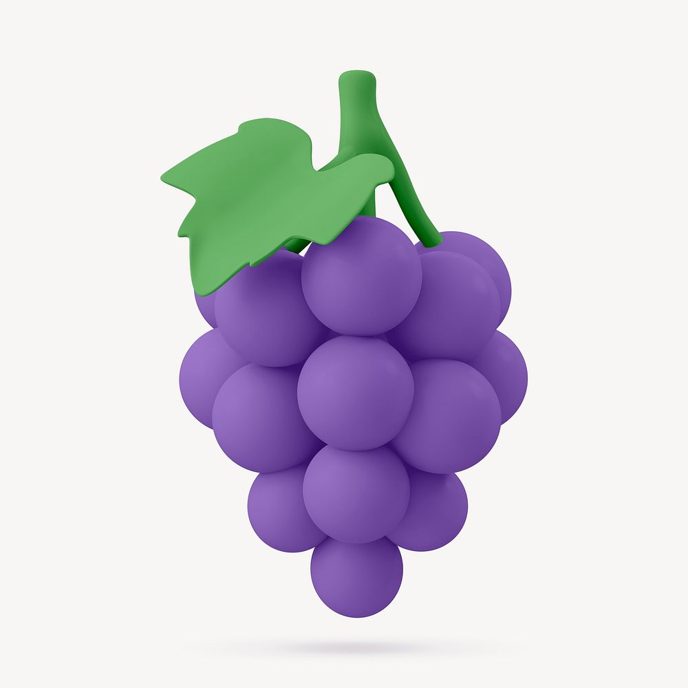 Grape clipart, 3d fruit graphic