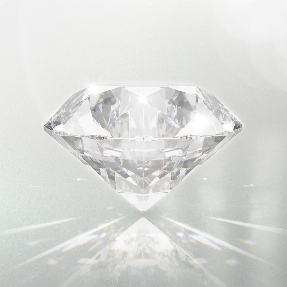 3D realistic diamond clipart, luxurious jewelry illustration
