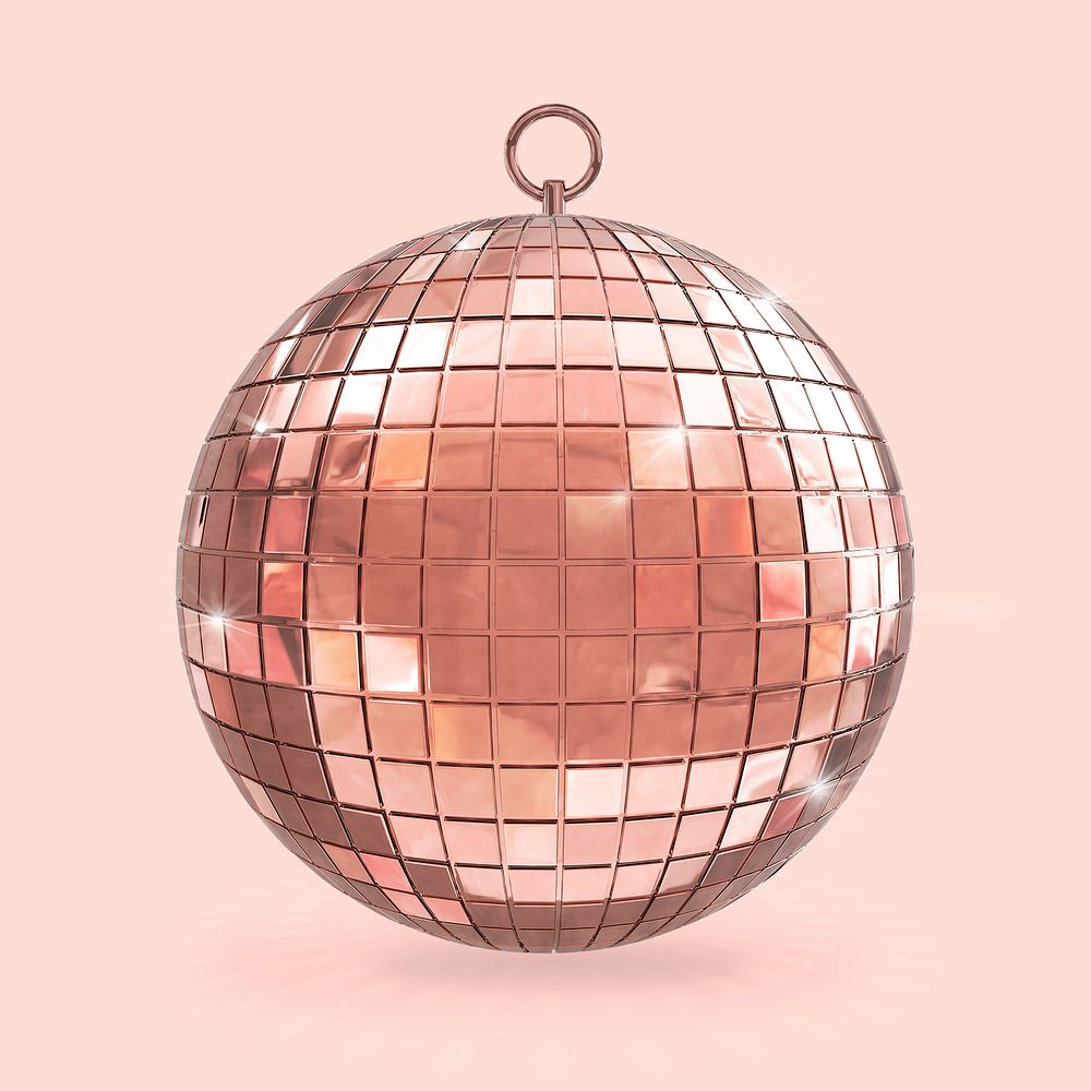 Aesthetic disco ball, 3D festive decoration illustration psd