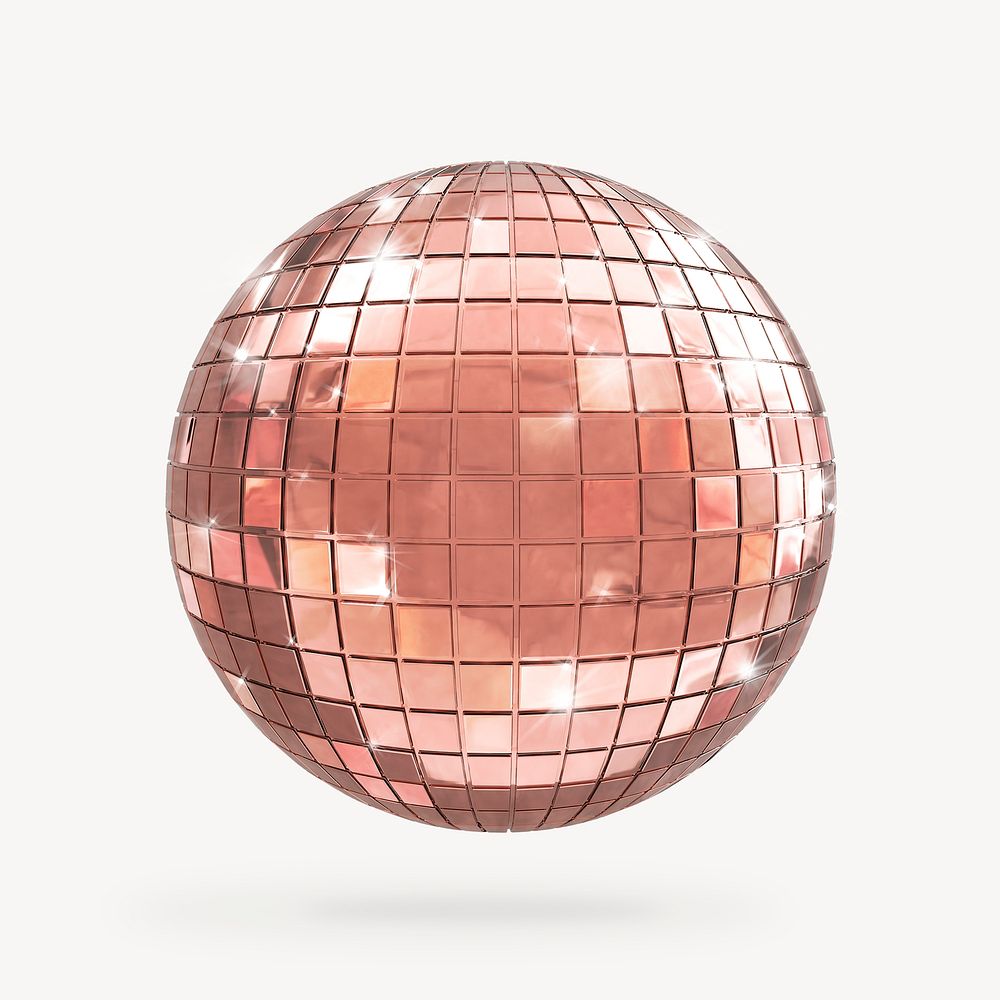 Aesthetic disco ball, 3D party decoration illustration psd