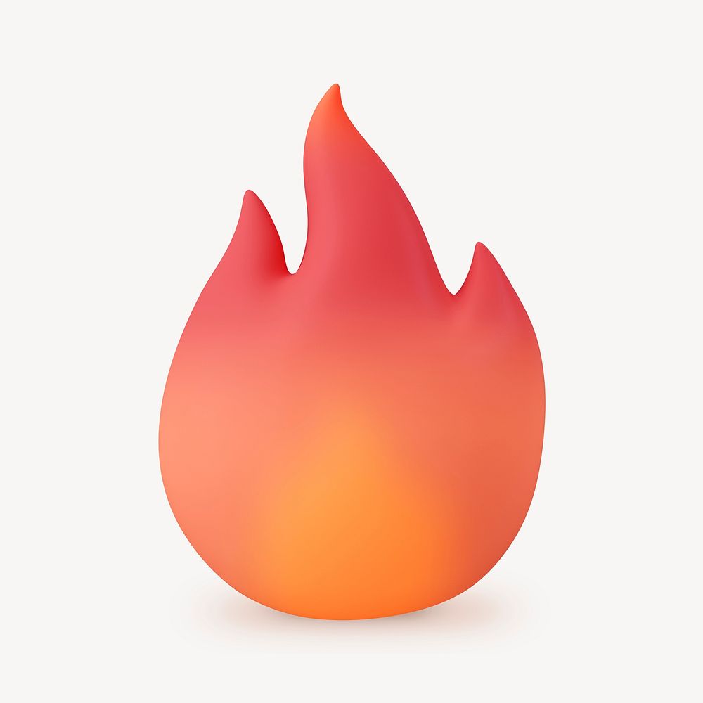 Red flame 3D, flash sale icon illustration psd