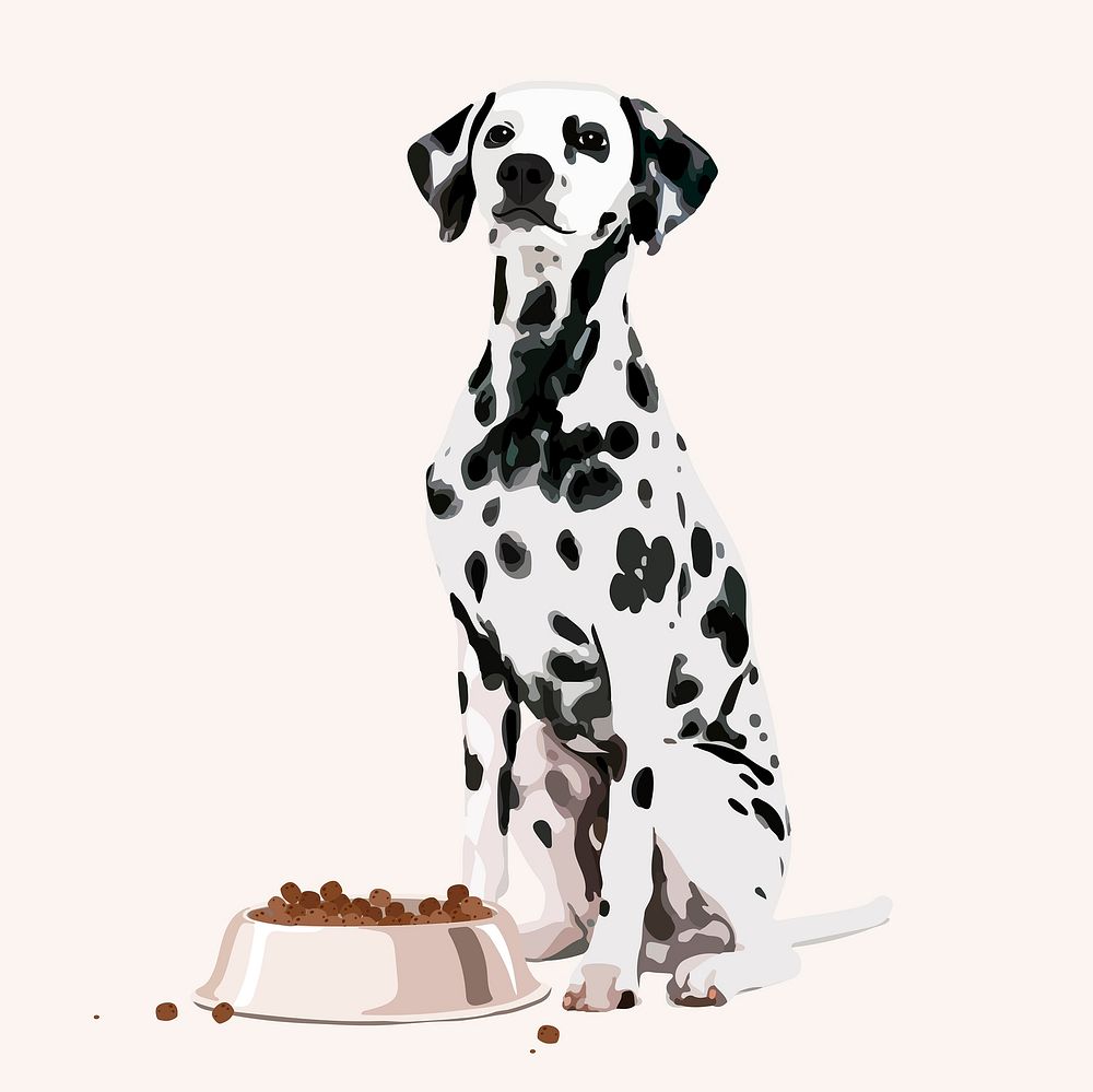 Dog food kibbles clipart, aesthetic illustration
