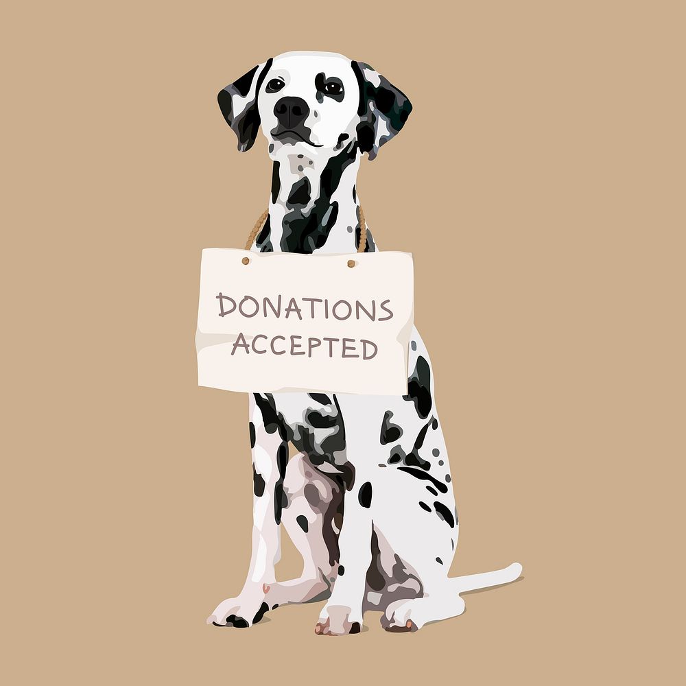 Donations accepted dog shelter clipart, aesthetic illustration