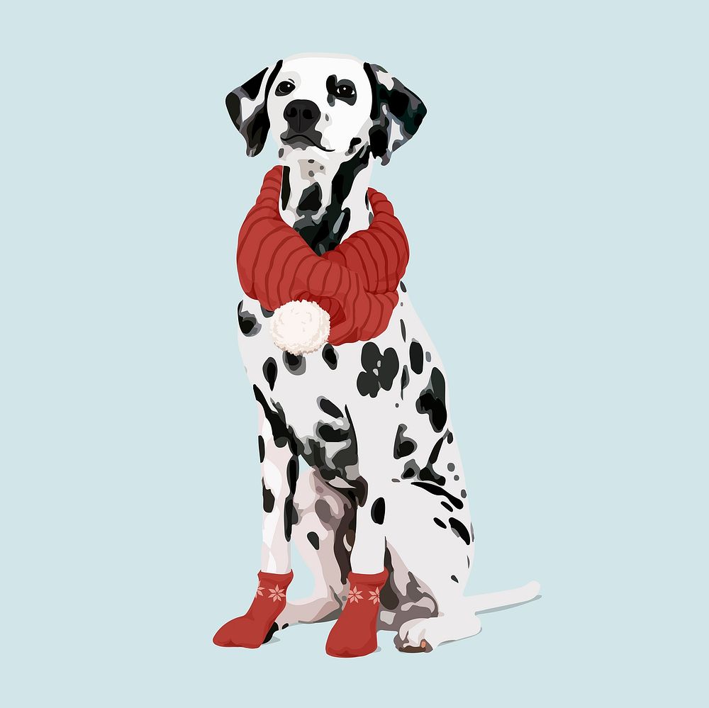 Christmas dog costume, aesthetic vector illustration