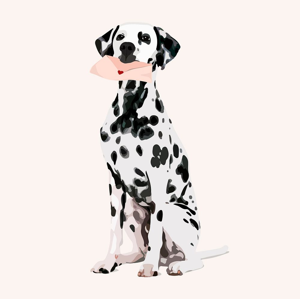 Love letter dog, aesthetic vector illustration