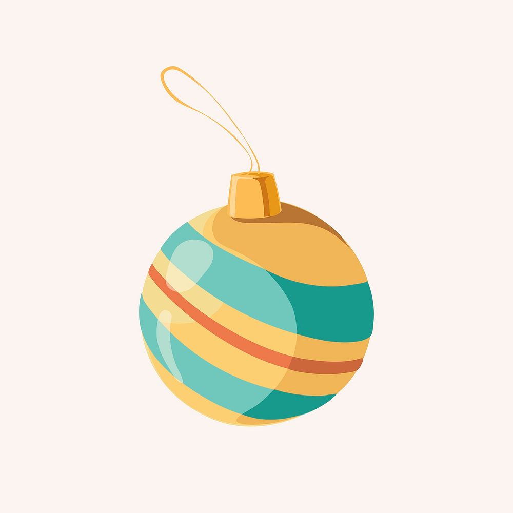 Christmas bauble clipart, aesthetic illustration Free Photo