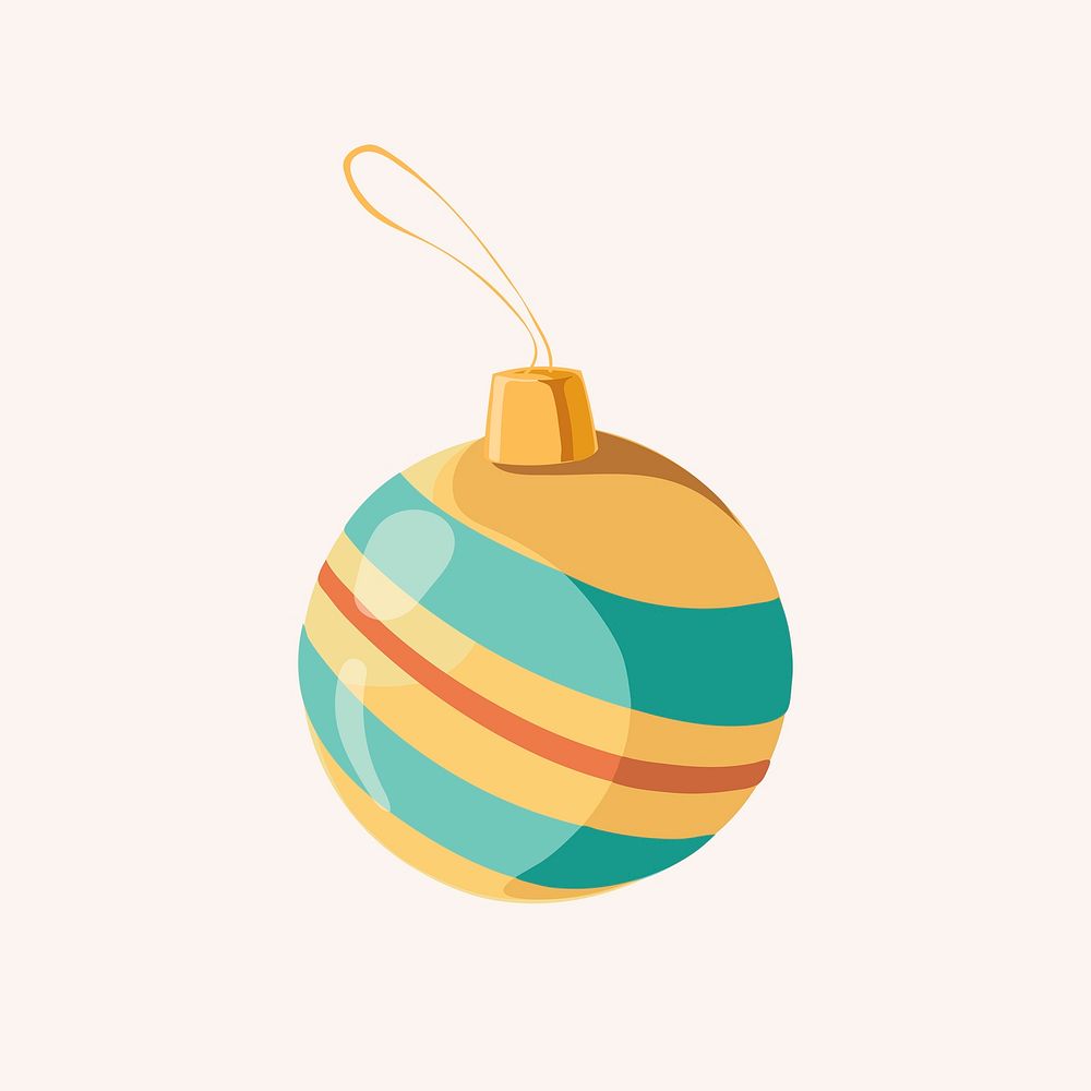 Christmas bauble collage element, aesthetic illustration psd