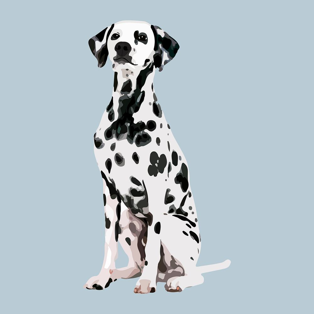 Dalmatian dog clipart, aesthetic illustration