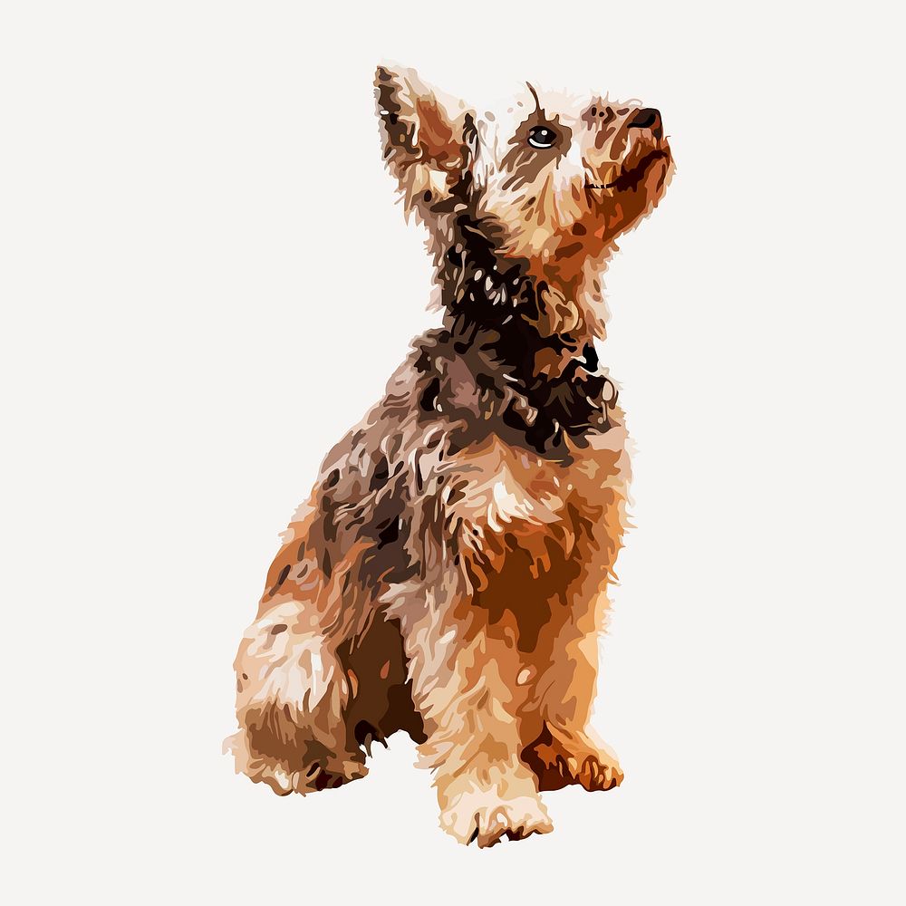 Schnauzer dog clipart, aesthetic illustration