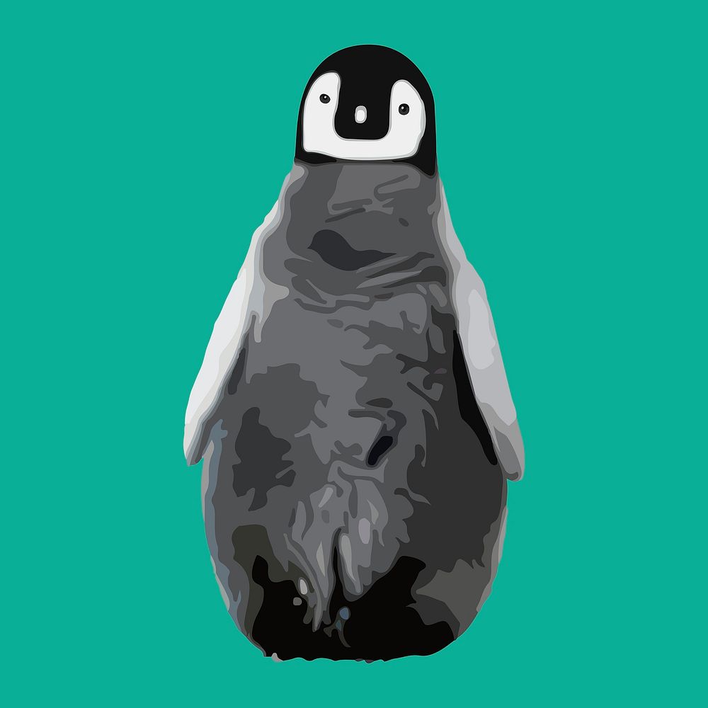 Cute baby penguin, aesthetic vector illustration