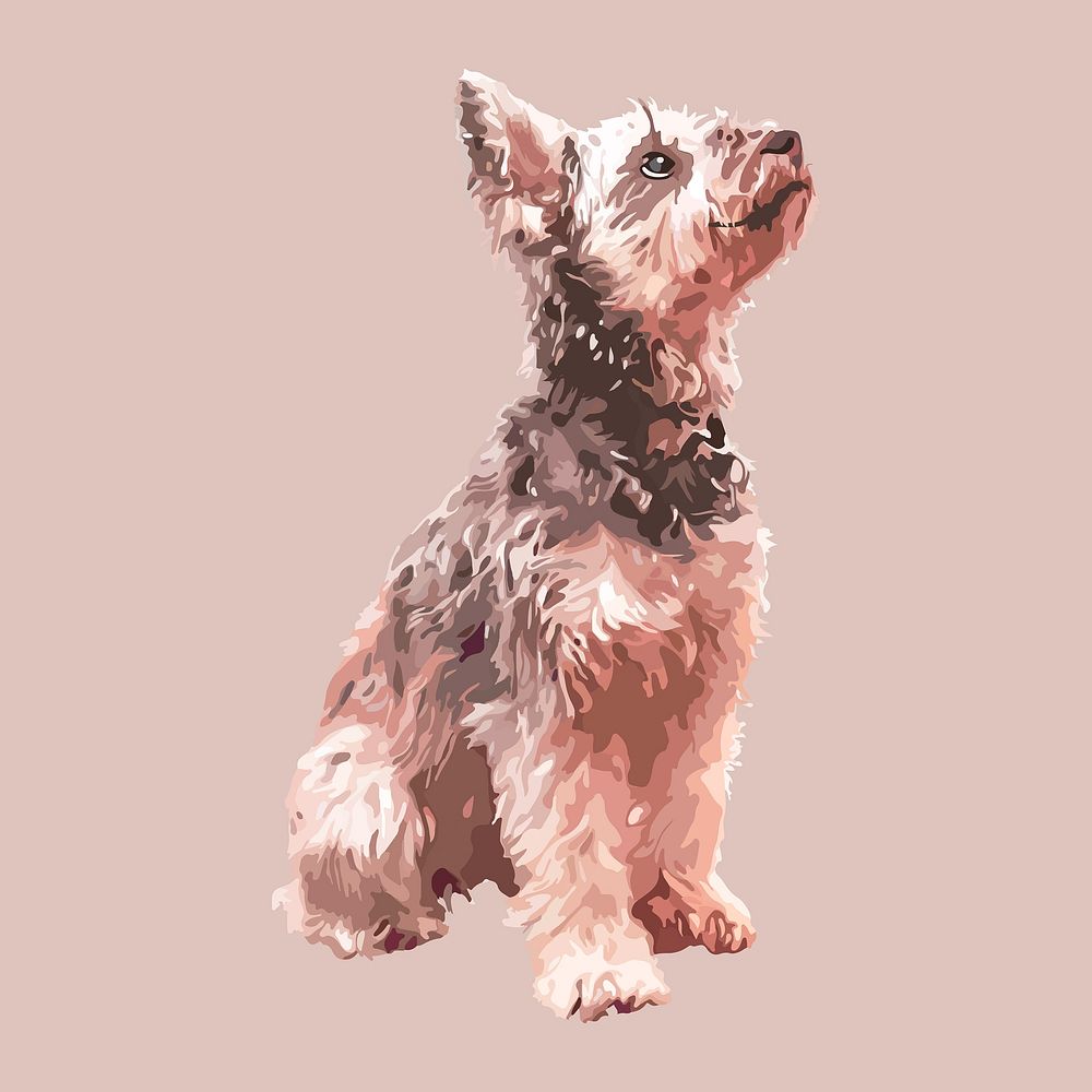 Schnauzer dog clipart, aesthetic illustration