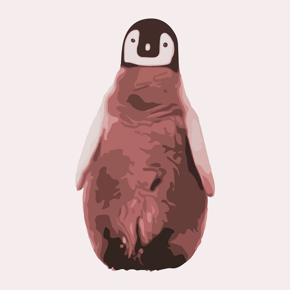 Cute baby penguin clipart, aesthetic illustration