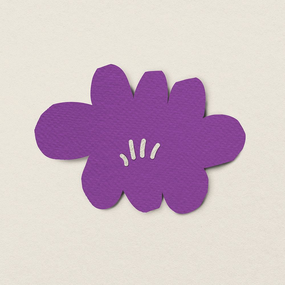 Purple flower sticker, paper craft design psd