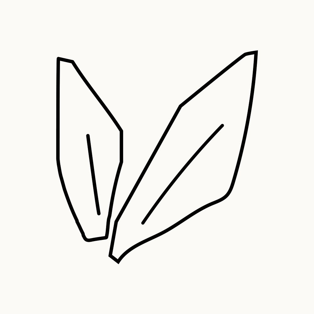 Doodle leaf, hand drawn illustration 