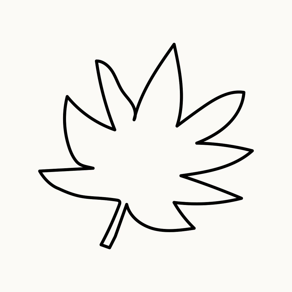 Doodle maple leaf, hand drawn illustration