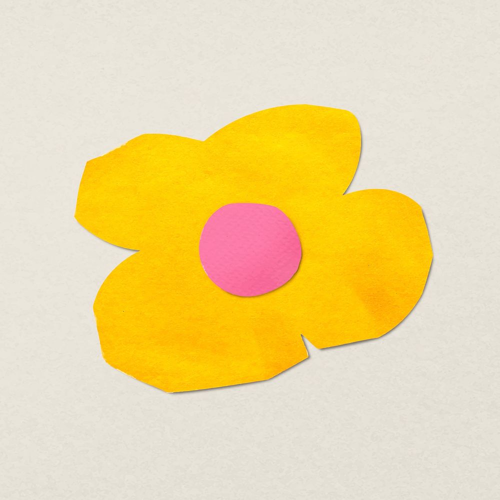 Colorful flower sticker, paper craft design vector