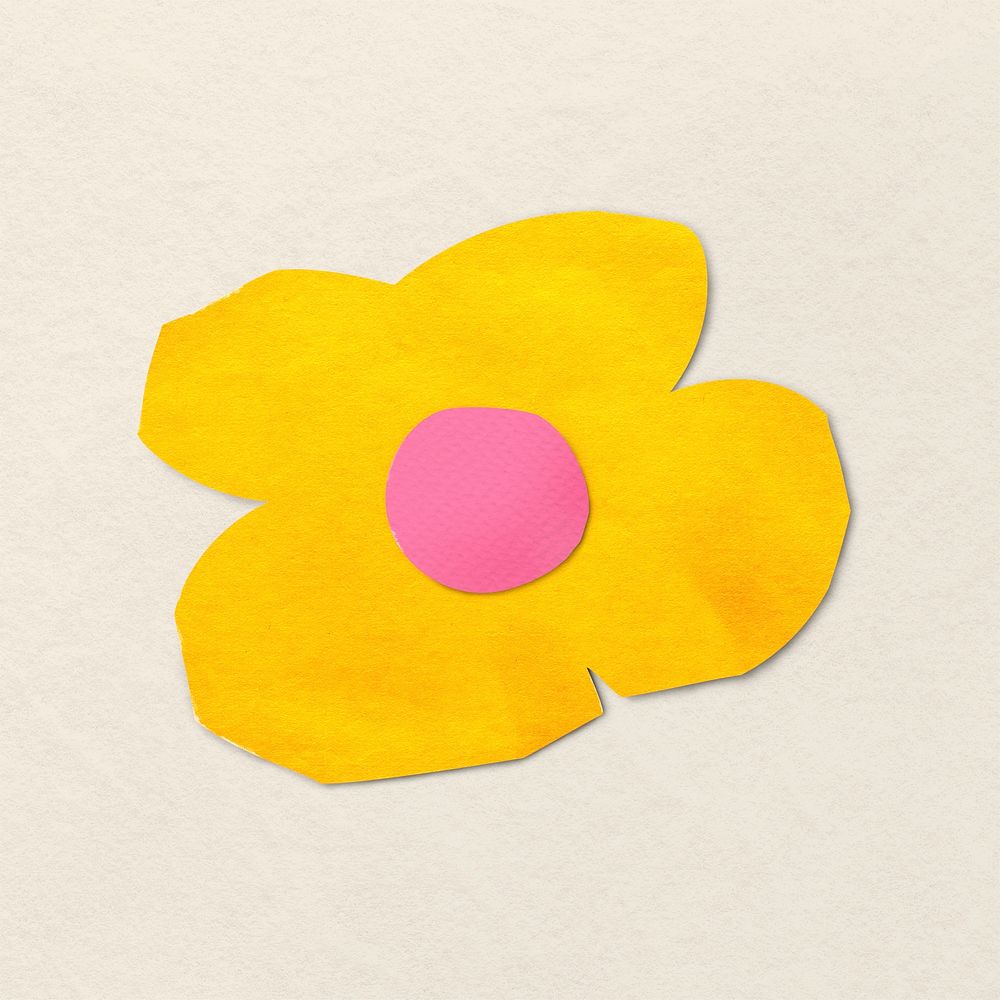Colorful floral sticker, paper craft design psd