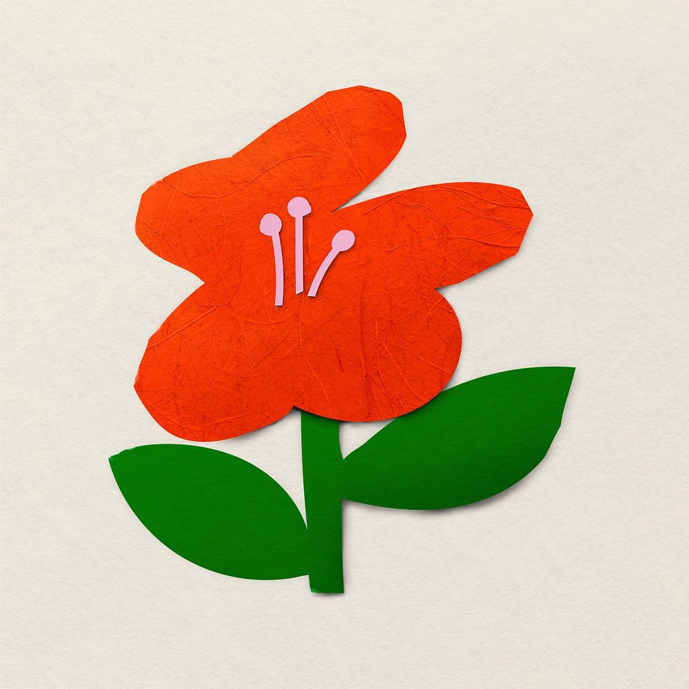 Colorful floral sticker, paper craft design psd