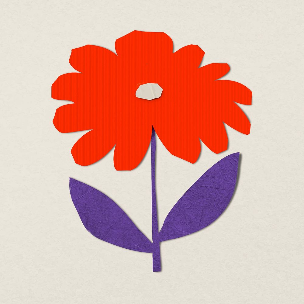 Colorful flower sticker, paper craft design vector