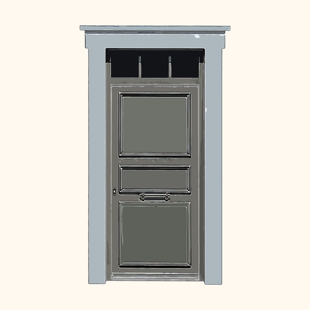 Modern door clipart, house entrance illustration