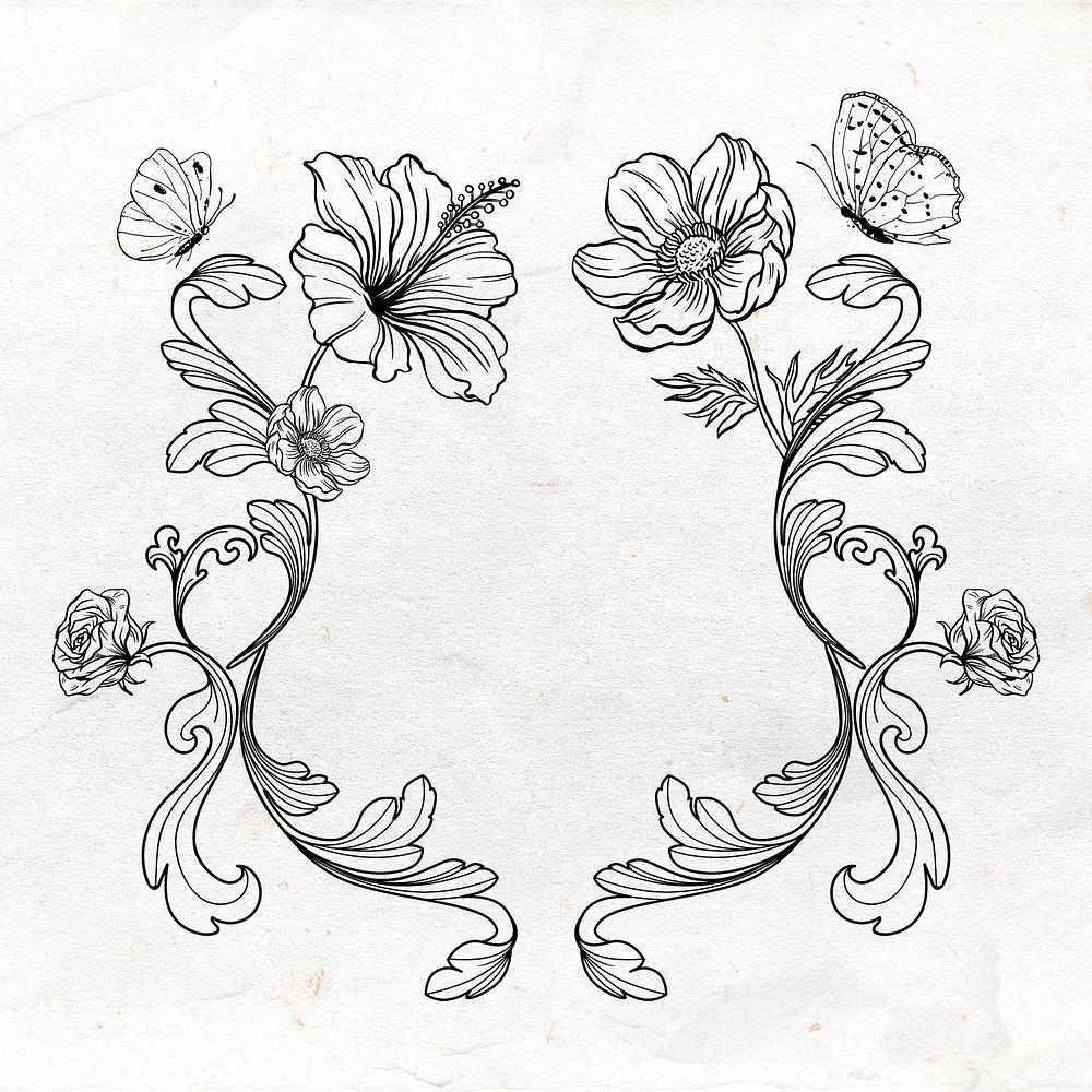 Botanical frame, vintage illustration