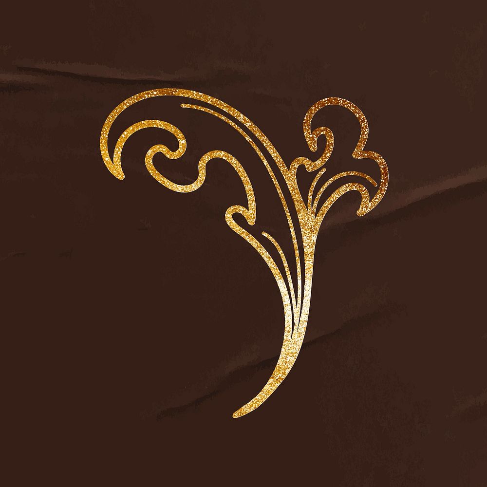 Gold ornament collage line art element, classy aesthetic design vector